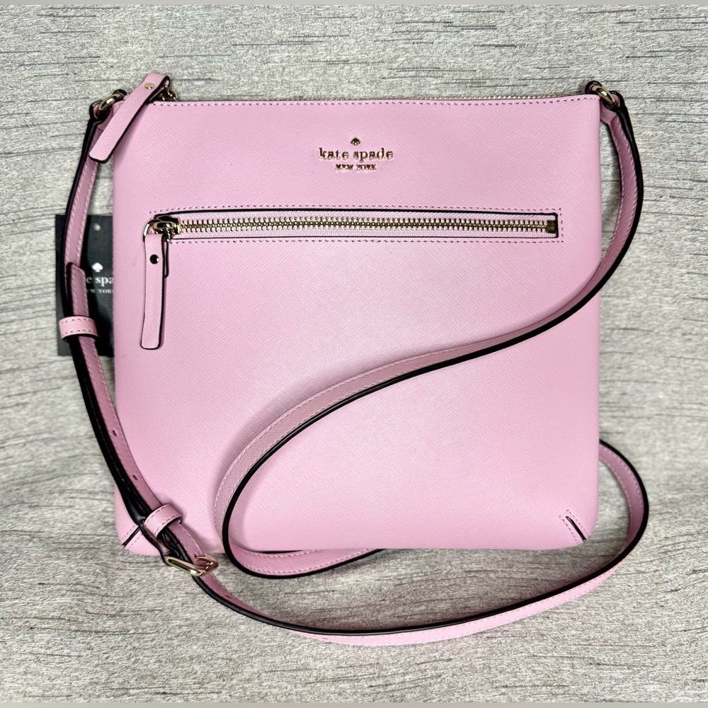 Kate Spade NWT Pink Laurel Way Rima Leather Crossbody - Retail $249 - 9.5” x 10”